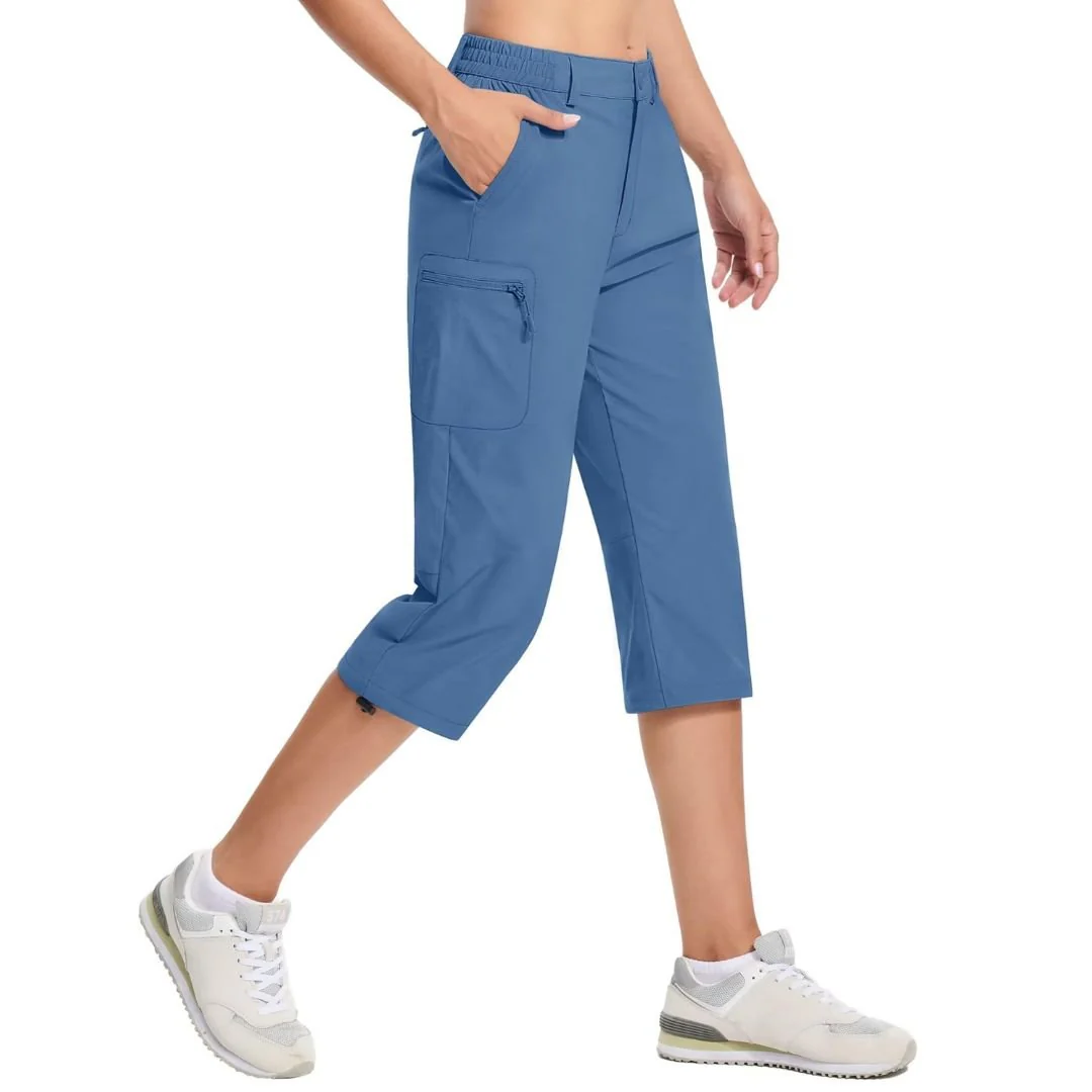Women's Hiking Pants Cargo Capris Lightweight Stretch Water Resistant Joggers