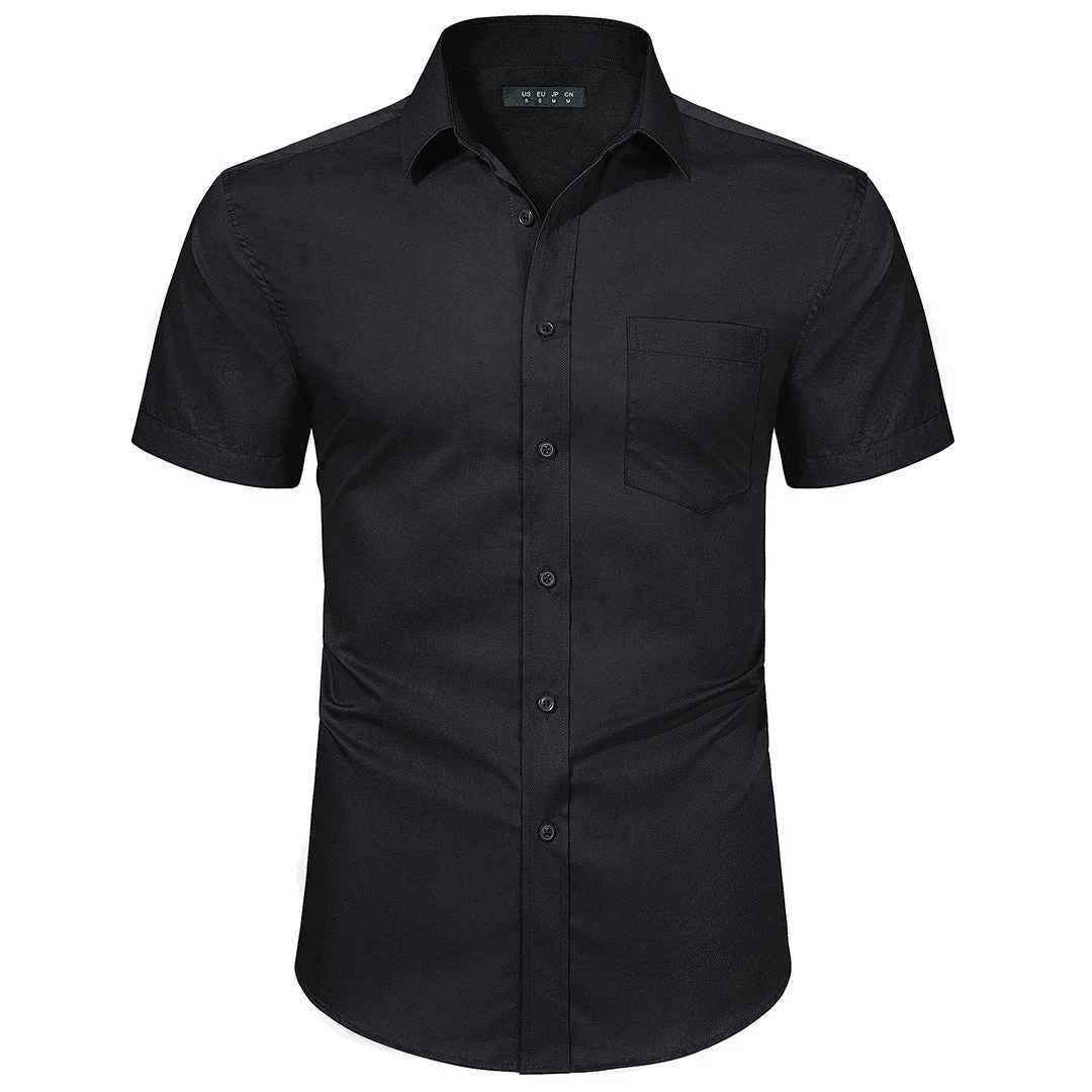 Men's Summer Casual Regular Fit Button Down Short Sleeve T-shirt