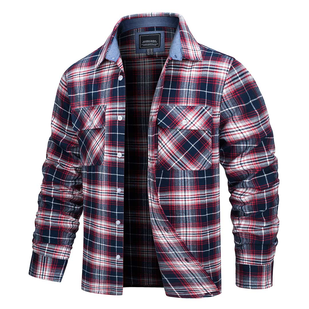 Men's Flannel Tesla Plaid Shirts Long Sleeve