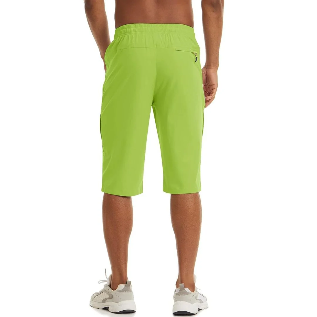 Men's Quick Dry 3/4 Capri Zipper Pockets Long Shorts