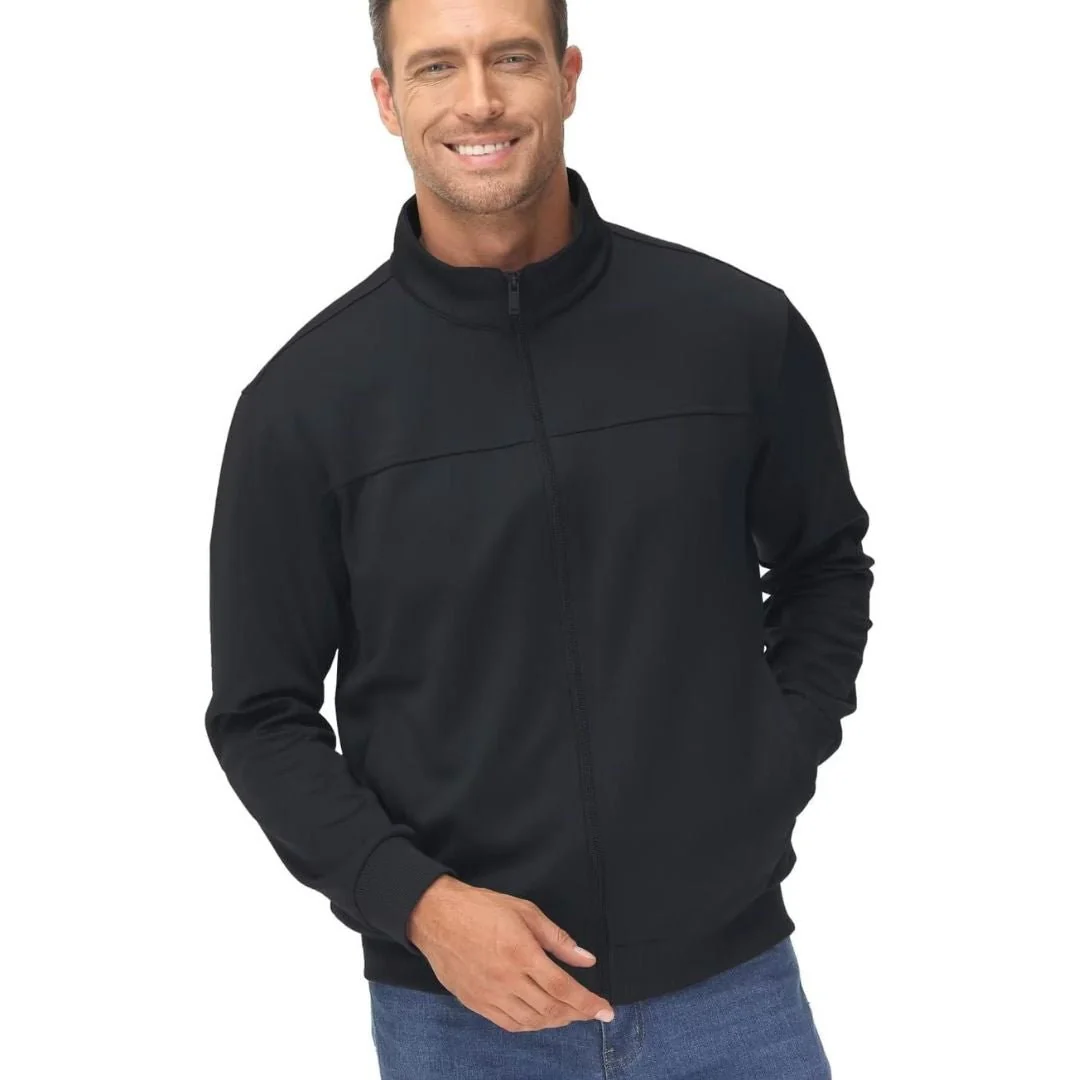 Men's Track Lightweight Full Zip Up Stand Collar Jacket