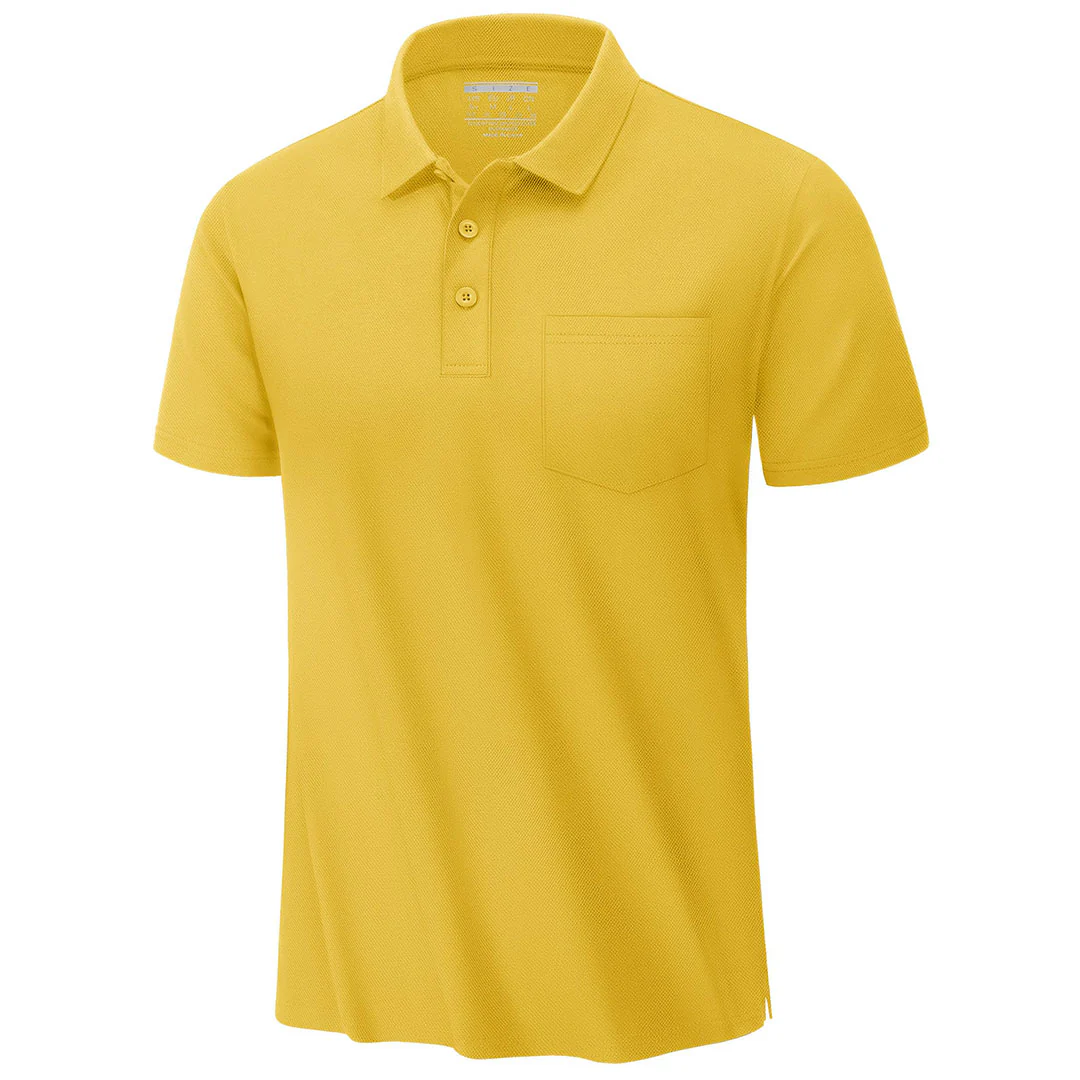 Men's Moisture Wicking Golf Polo Shirts with Pocket