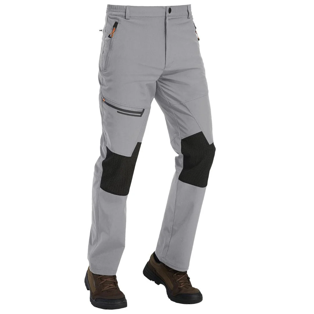 Men's Hiking Fleece Lined Reinforced Knees Softshell Pants