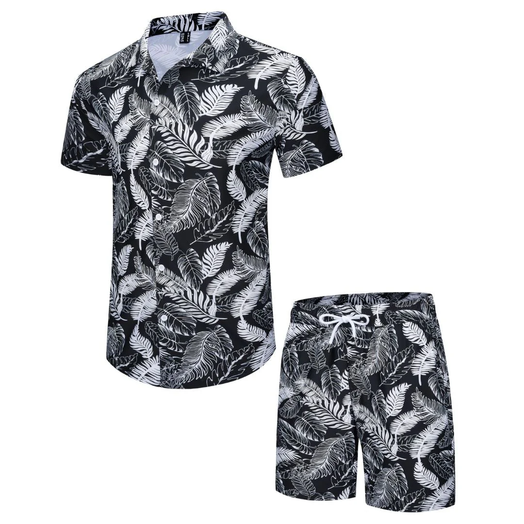 Men's Hawaiian Beach Set 2-Piece Set Summer Outfit Floral Set