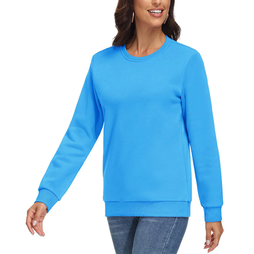 Women's Fleece-Lined Crewneck Casual Sweatshirts