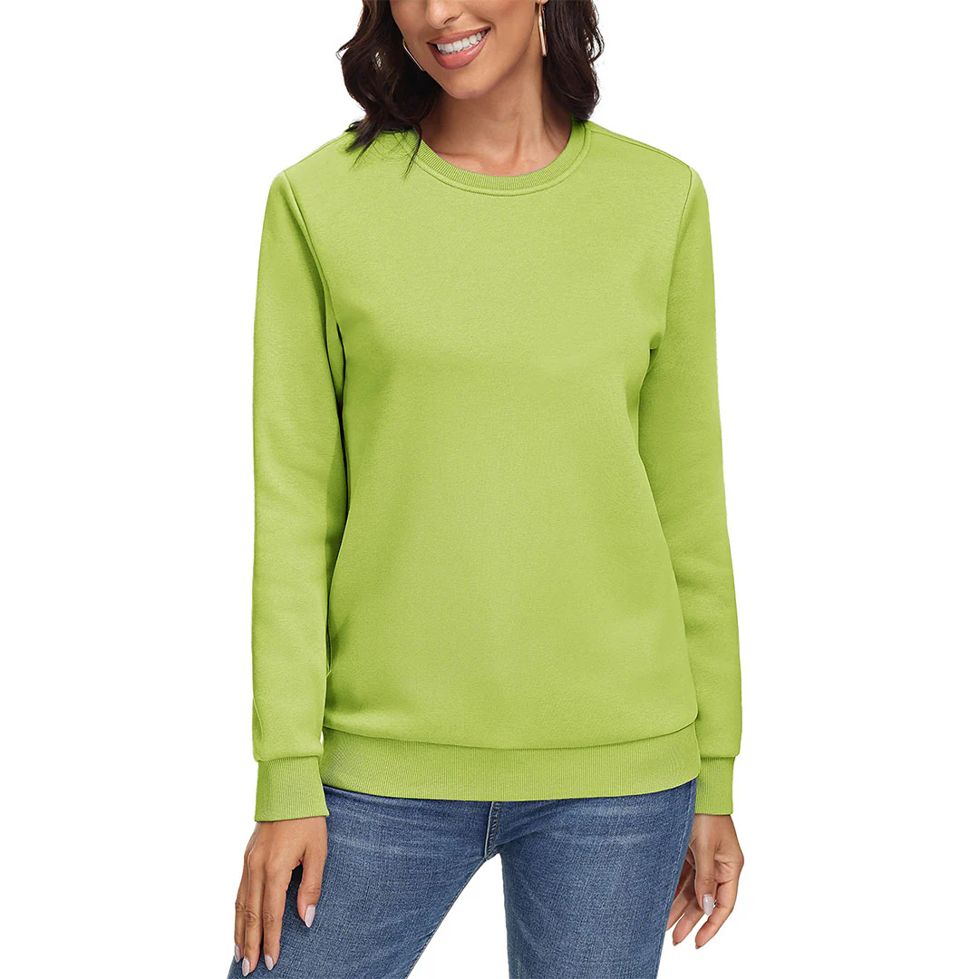 Women's Fleece-Lined Crewneck Casual Sweatshirts
