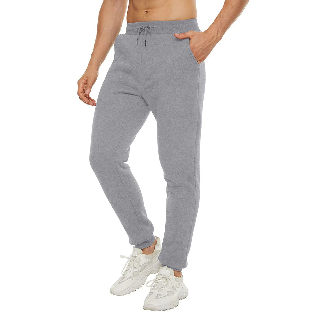 Men's Winter Long Fleece Lined Jogging With Pockets Sweatpants