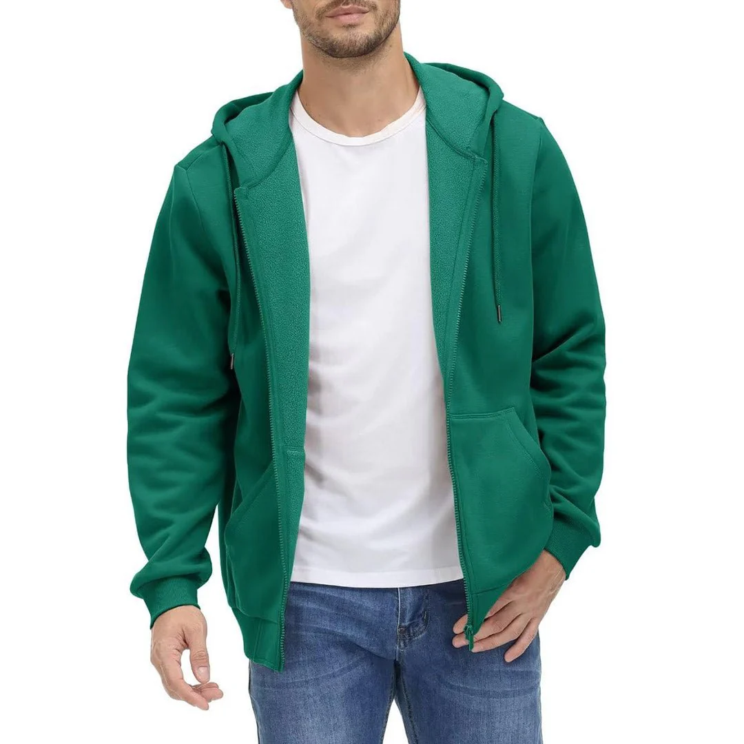 Men's Full Zip-Up Casual Active Hoodie