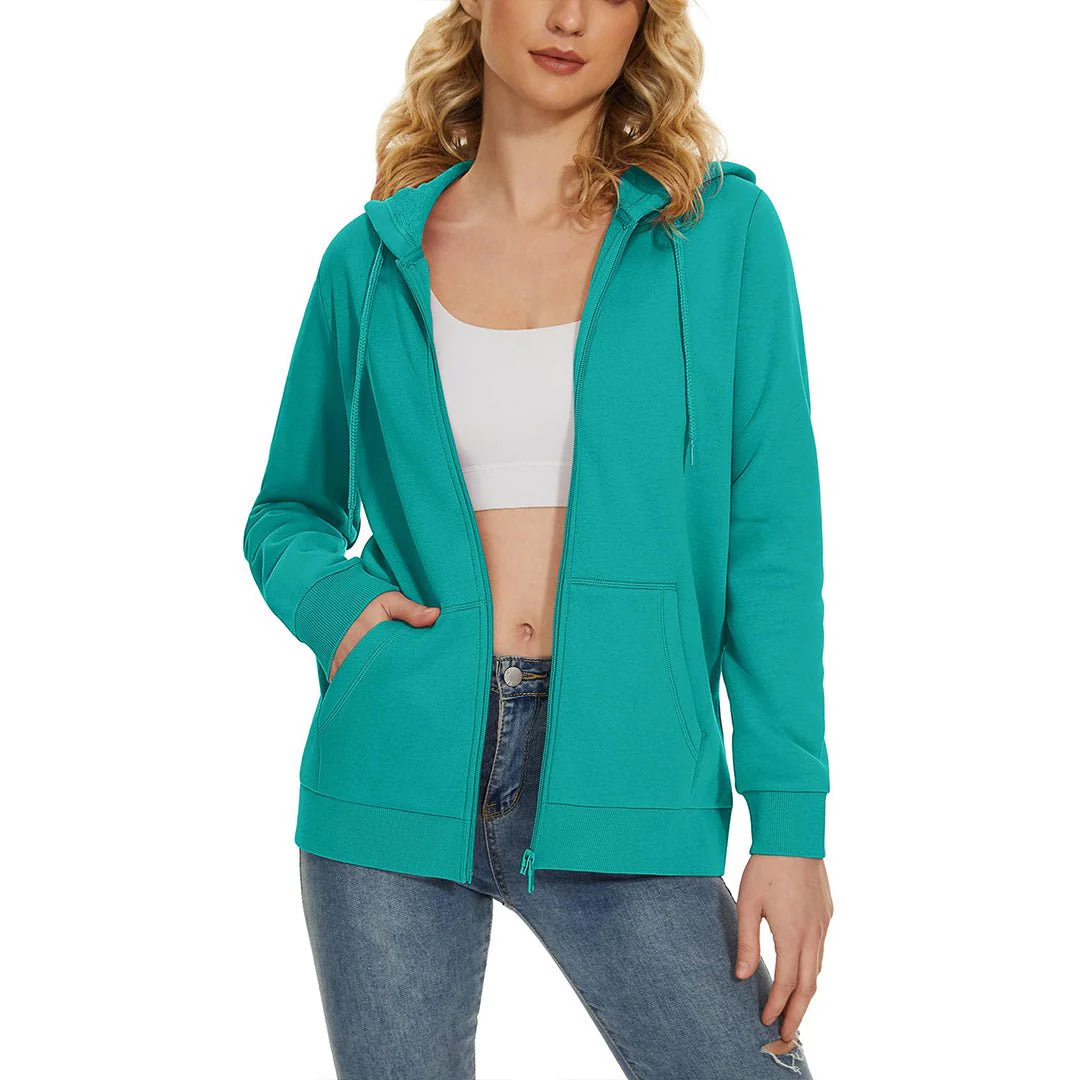 Women's Casual Lightweight  Fleece Hoodies Sportswear Jacket