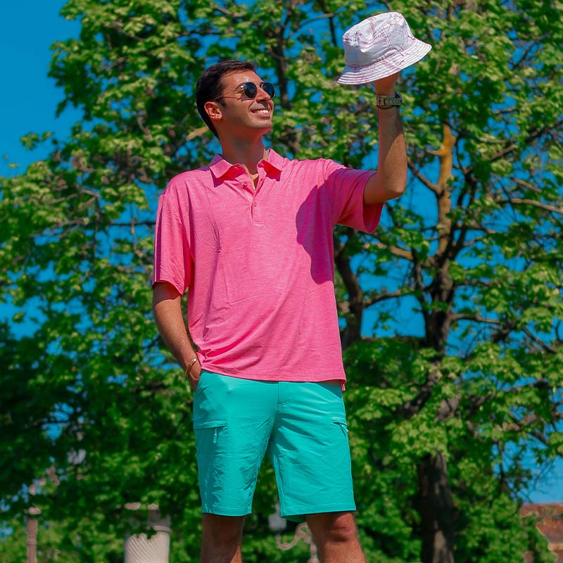 Men's Casual Polo Golf Shirts Quick Dry 3 Buttons