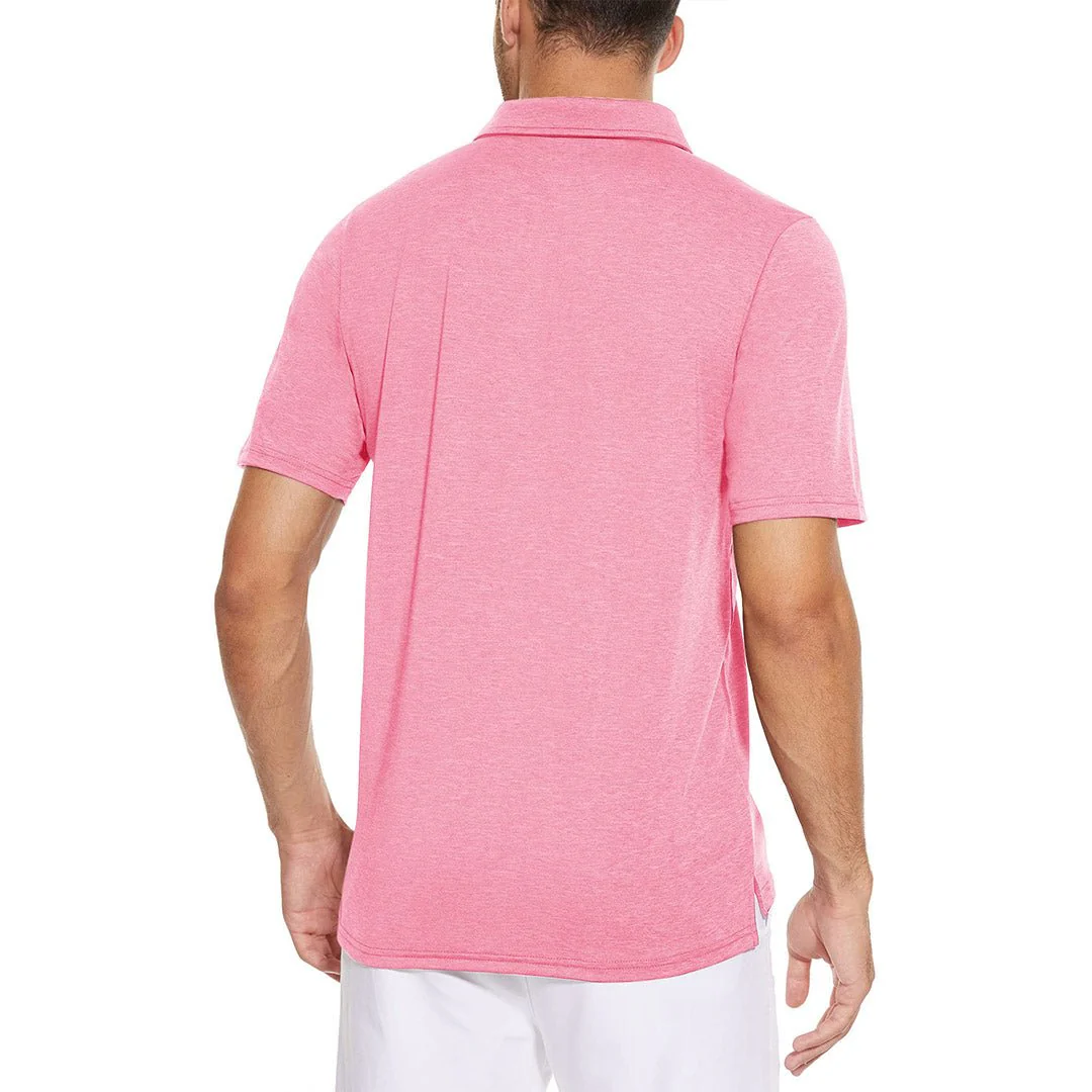Men's Casual Polo Golf Shirts Quick Dry 3 Buttons