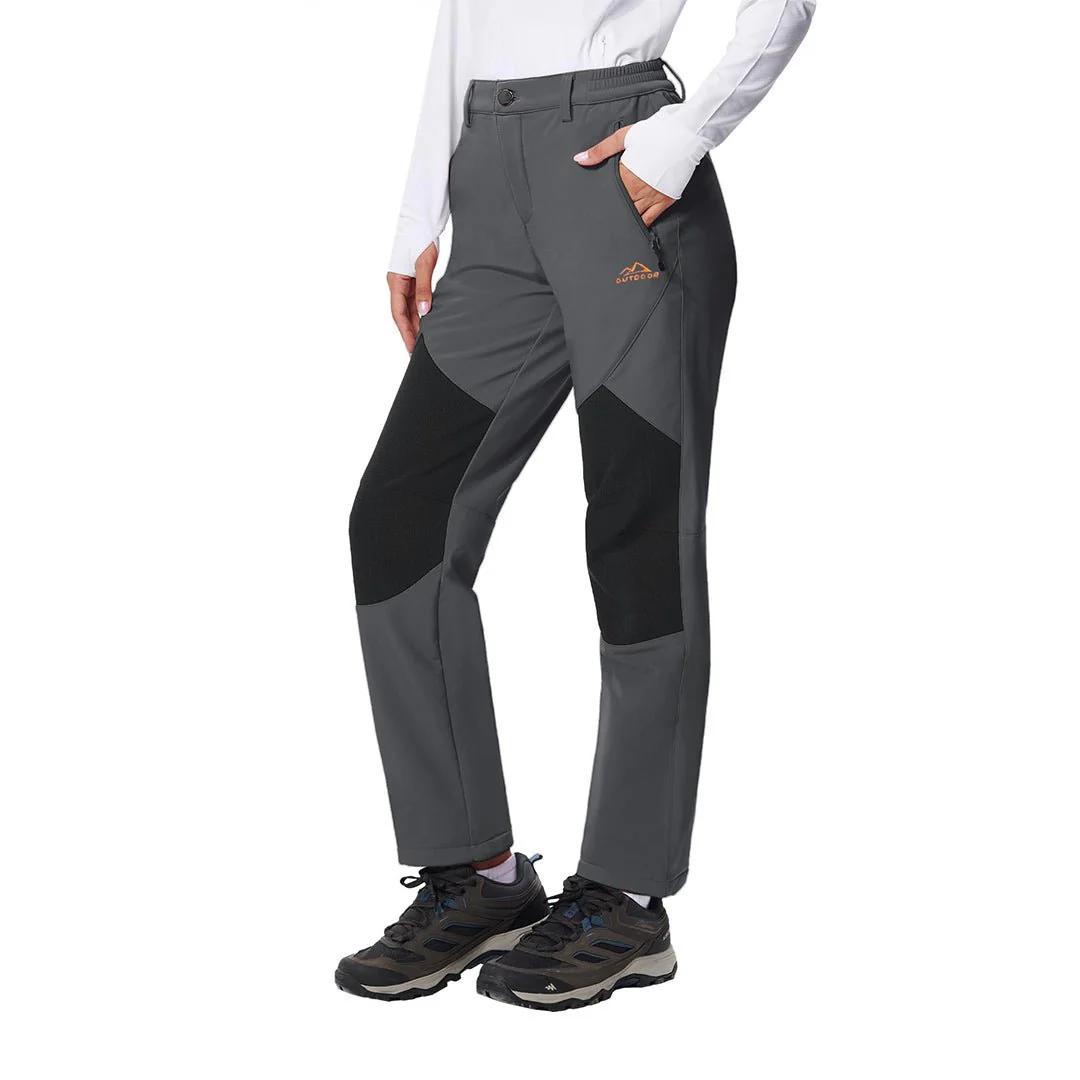 Women's Outdoor Windproof Fleece Lined Hiking Softshell Pants