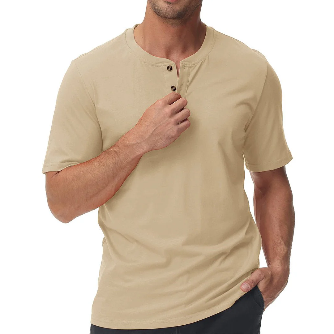 Men's Casual Cotton Henley Shirts
