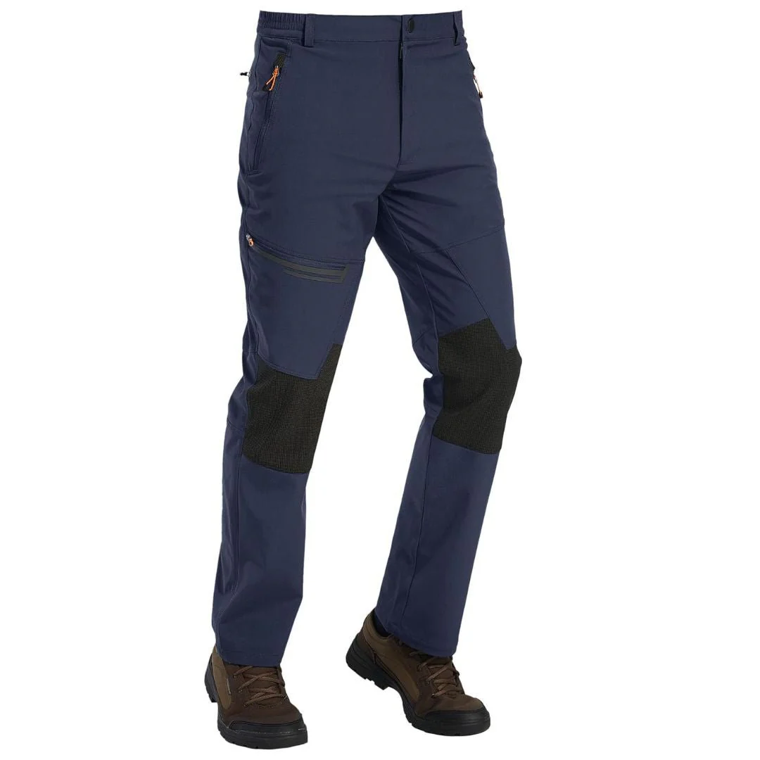 Men's Hiking Fleece Lined Reinforced Knees Softshell Pants