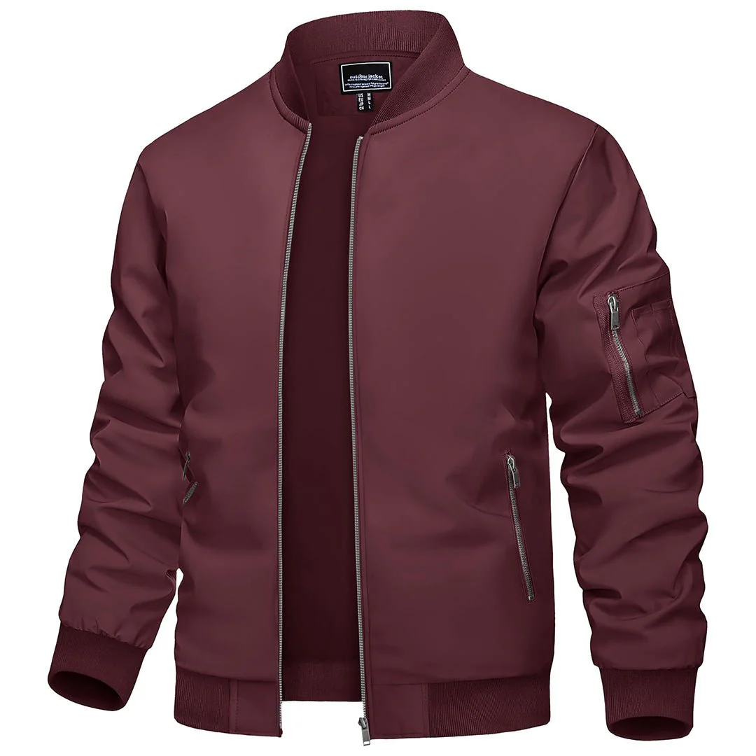 Men's Bomber Zip Pockets Outdoor Sport Jackets