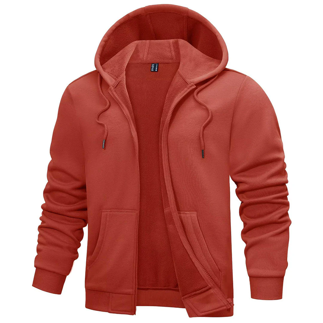Men's Full Zip-Up Casual Active Hoodie