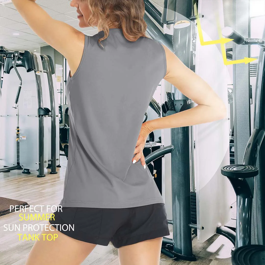 Women's Quick Dry Sun Protection UPF 80+ Running Yoga Tank Tops