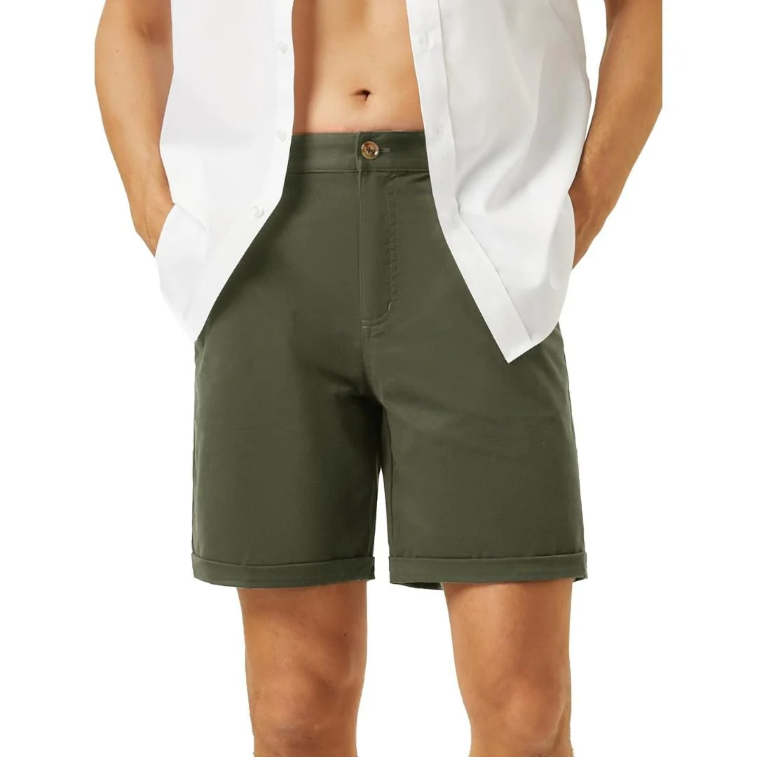 Men's Classic Stretch Chino Shorts with Pockets