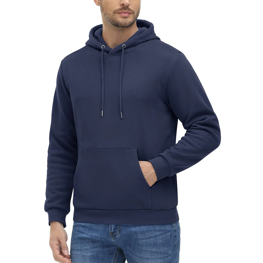 Men's Pullover Fleece Zip Up Hoodie Cotton Casual Lightweight Sweatshirt