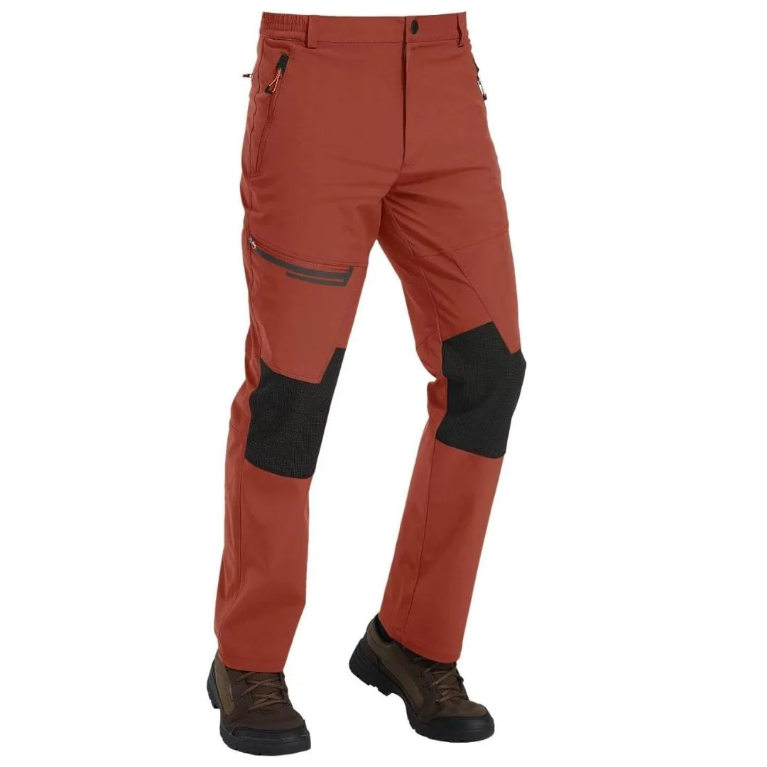 Men's Hiking Fleece Lined Reinforced Knees Softshell Pants