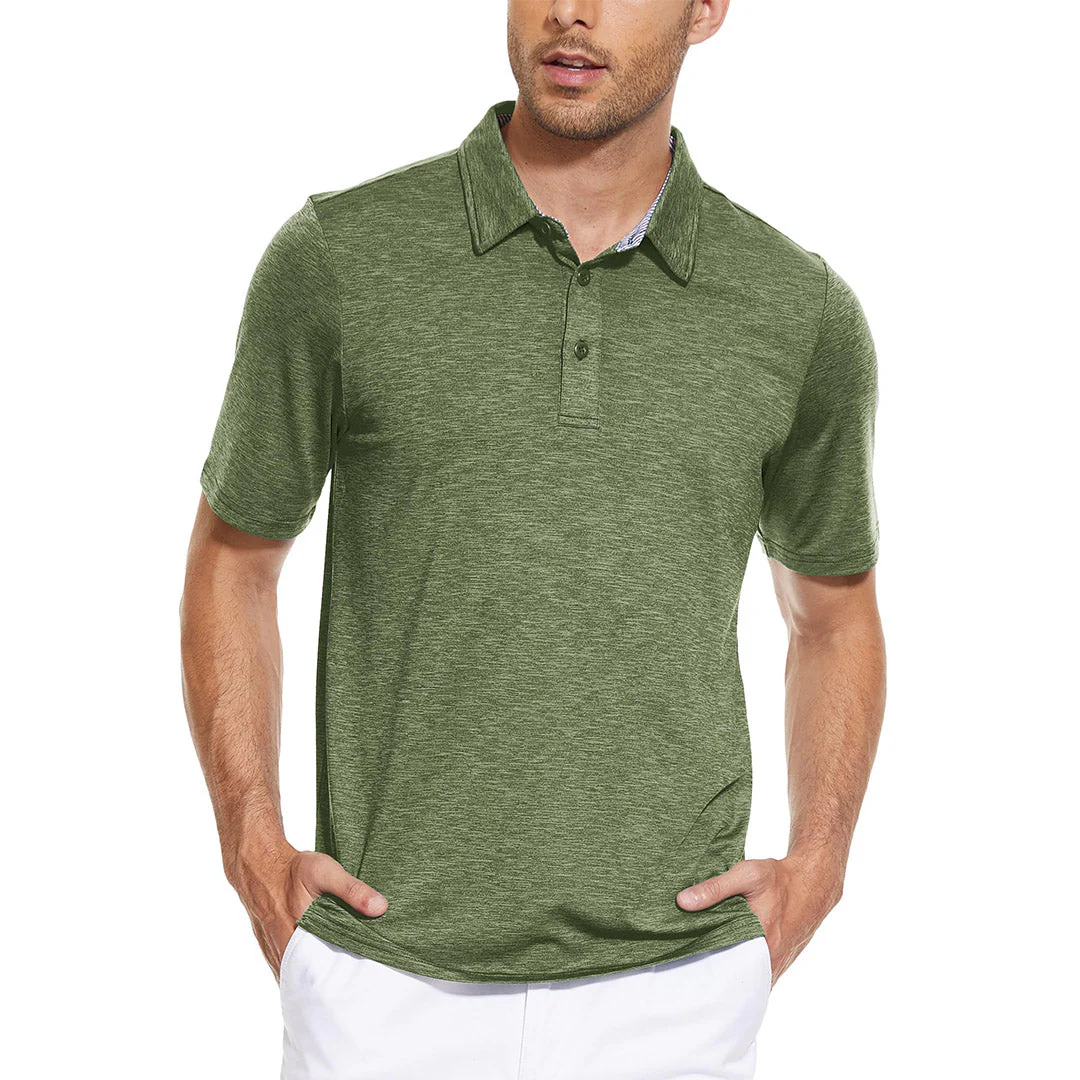 Men's Casual Polo Golf Shirts Quick Dry 3 Buttons