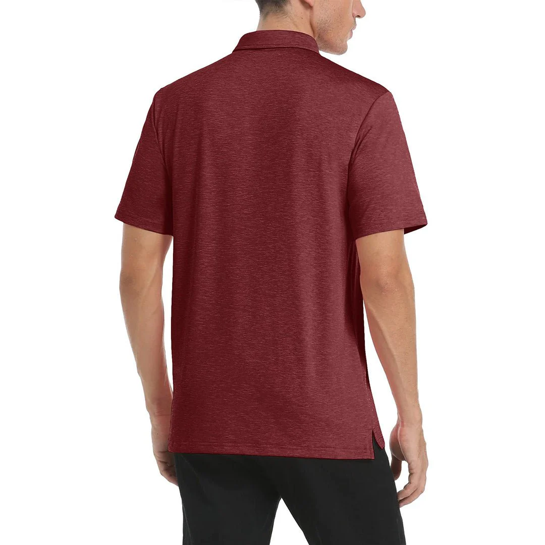 Men's Polo Quick Dry 3 Buttons T-Shirt with Pockets