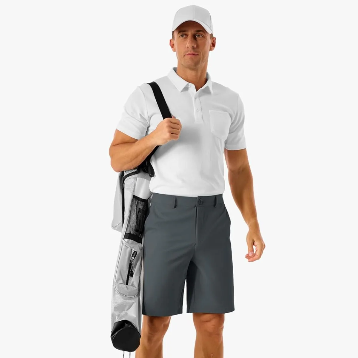 Men's Golf Quick Dry Casual Flat Front Shorts with 4 Pockets