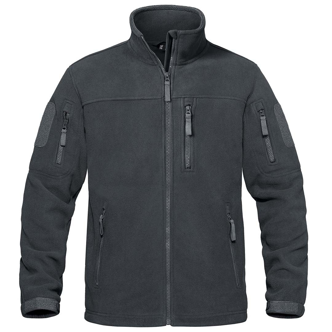 Men's Tactical Fleece Jackets Full Zip Coat with Multi Pockets