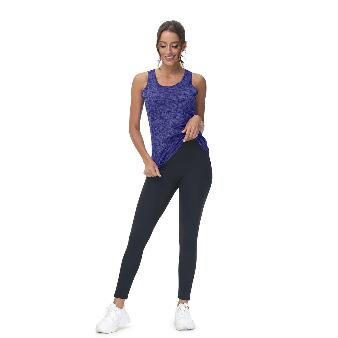 Women's Lightweight Athletic Yoga Crewneck Tank Tops