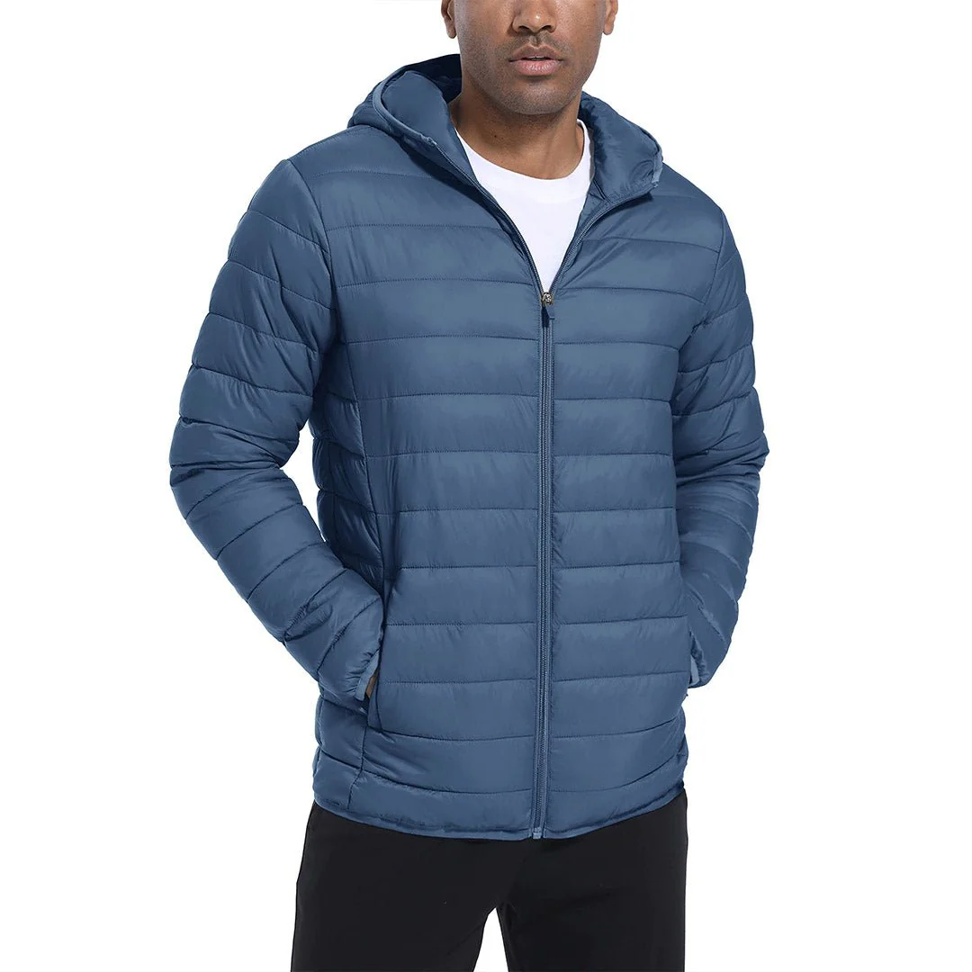 Men's Hooded Puffer Water-Repellent Down Alternative Jacket