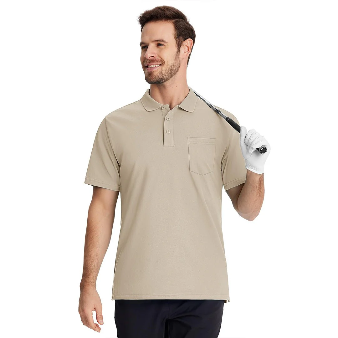 Men's Moisture Wicking Golf Polo Shirts with Pocket
