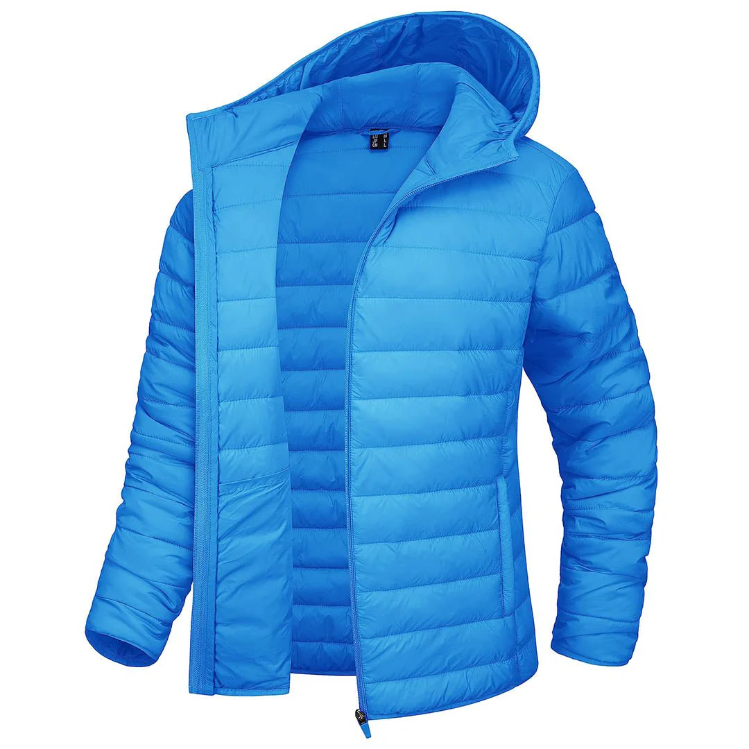 Women's Lightweight Puffer Full-zip Water-Resistant Winter Coat with Hood