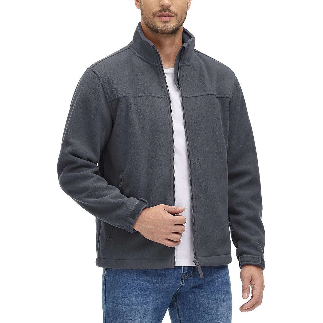 Men's Lightweight Full Zip Casual Fleece Jacket