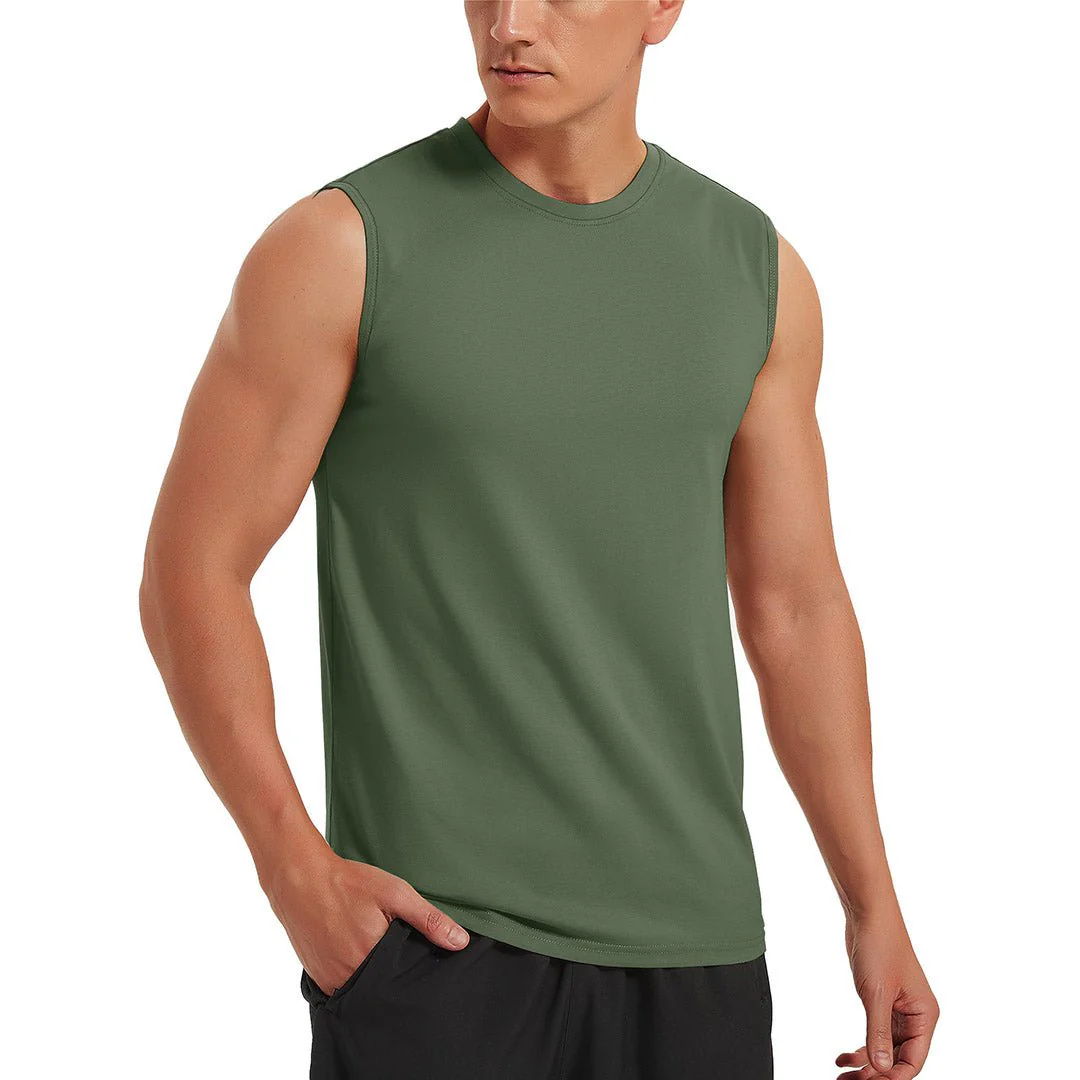 Men's Bodybuilding Tank Tops Cotton Workout T-Shirts