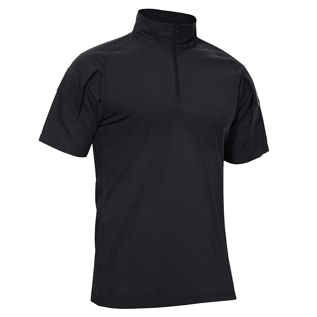 Men's 1/4 Half Zip Sweatshirt Sleeve Slim Fit Camo Tactical Shirt