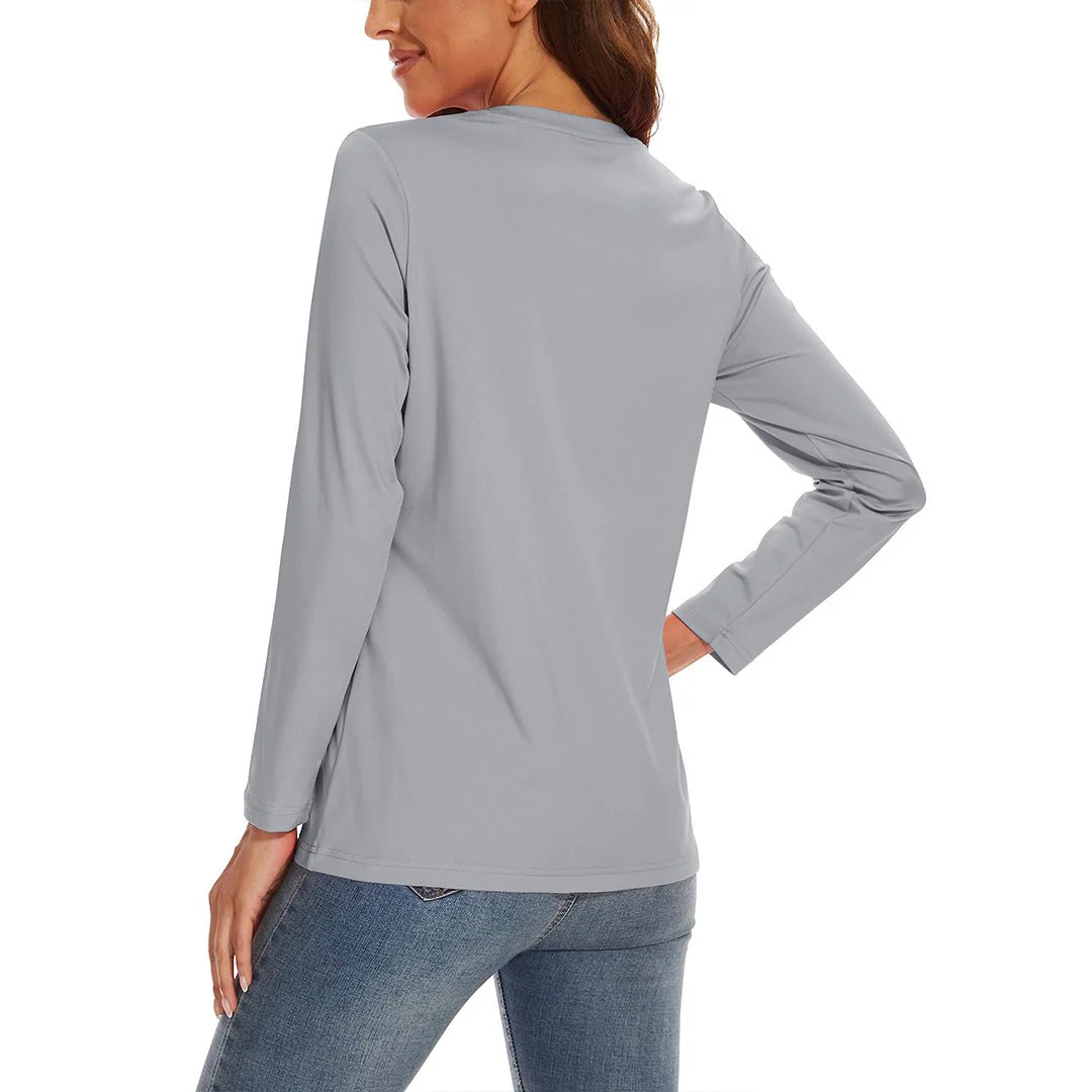 Women's UPF 80+ Quick Dry Crew Neck Long Sleeve T-Shirts