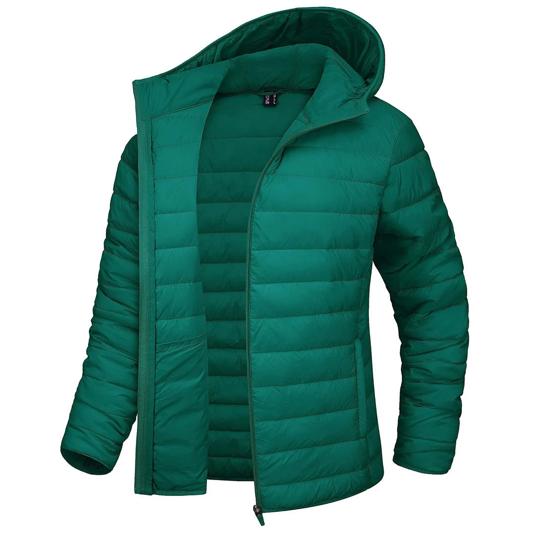 Women's Lightweight Puffer Full-zip Water-Resistant Winter Coat with Hood