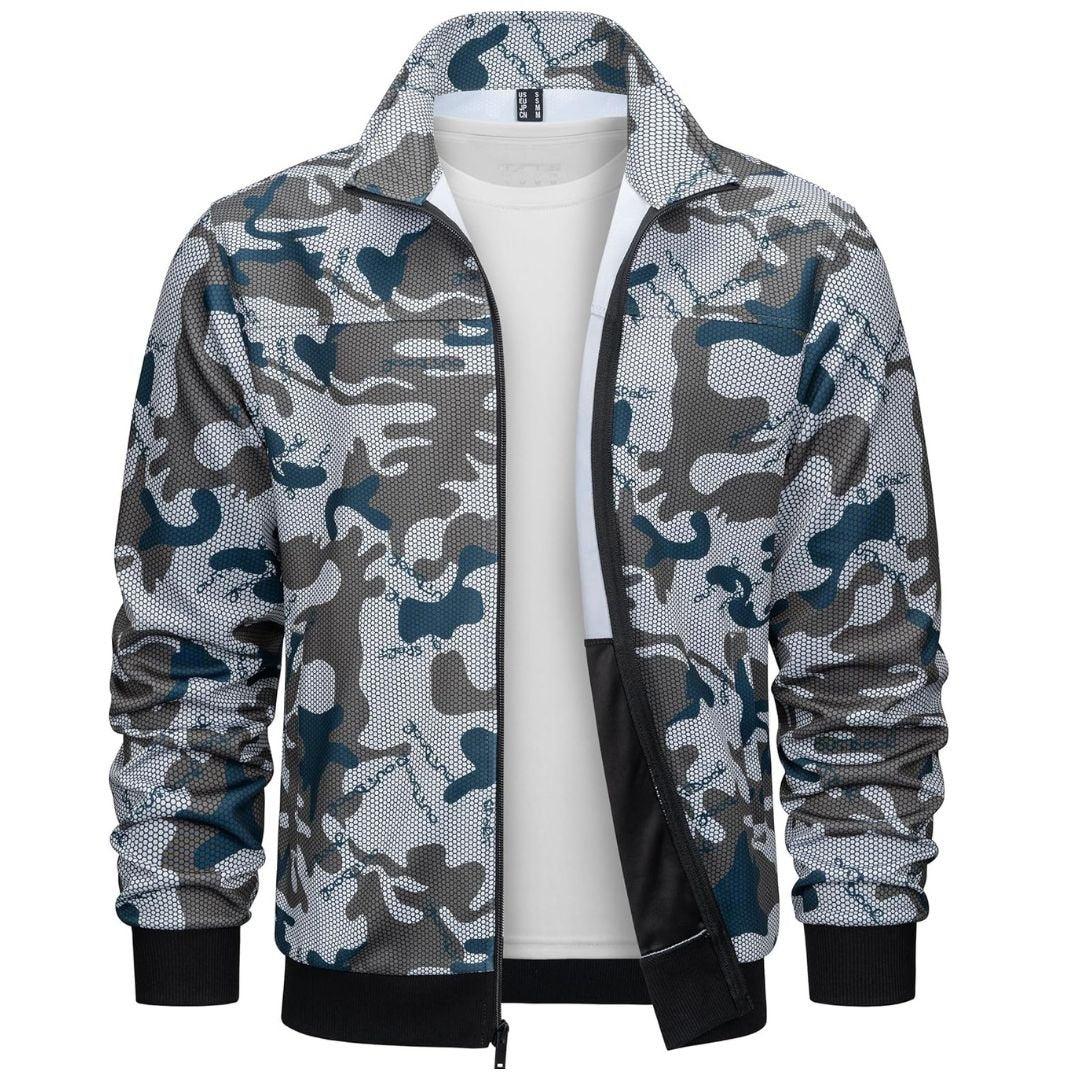 Men's Track Lightweight Full Zip Up Stand Collar Jacket