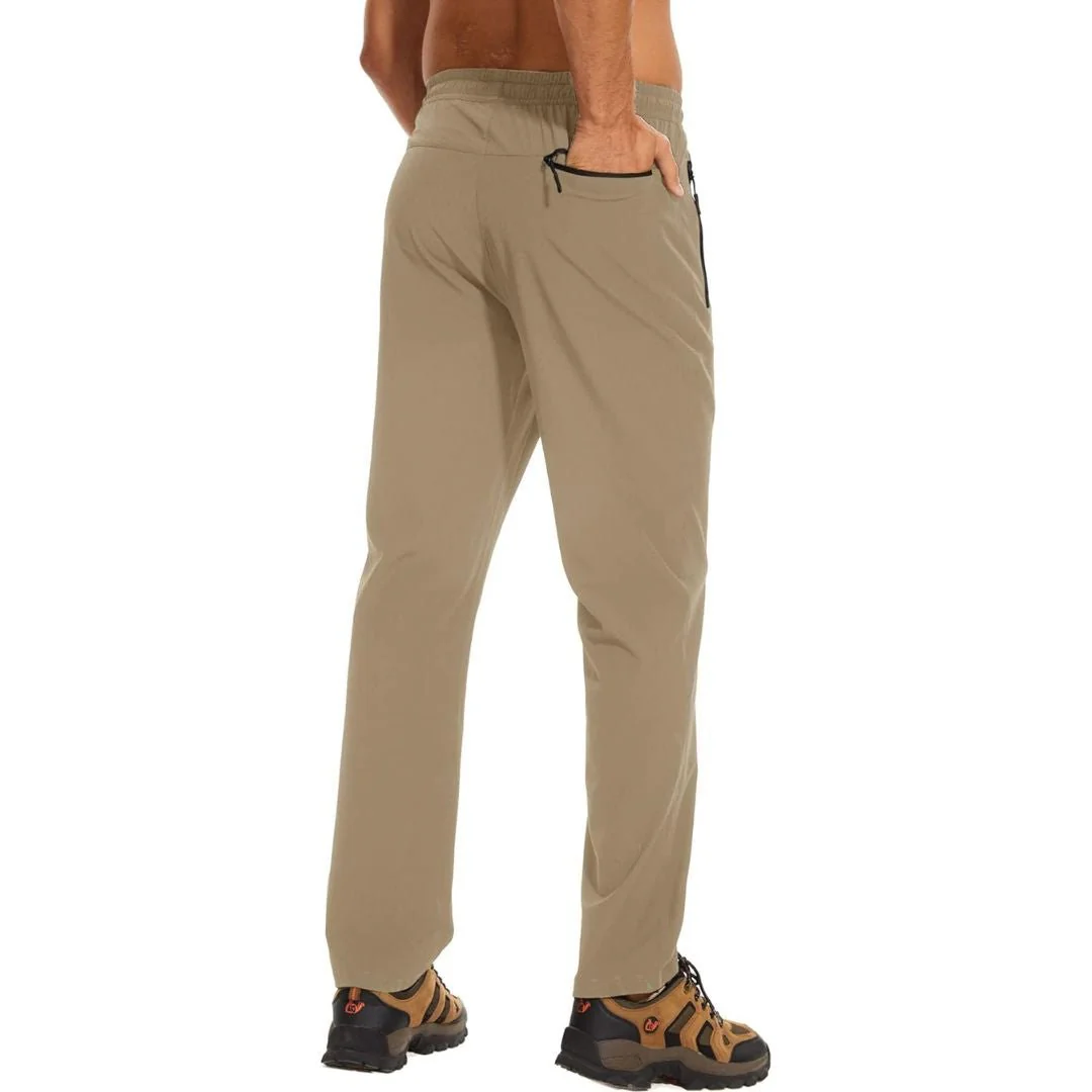 Mens Casual Pants Lightweight Quick Dry Water Resistant Joggers with Pockets