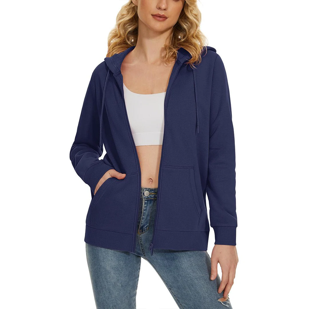 Women's Casual Lightweight  Fleece Hoodies Sportswear Jacket