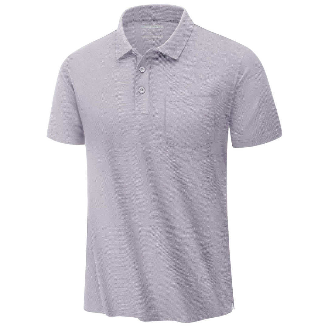 Men's Moisture Wicking Golf Polo Shirts with Pocket