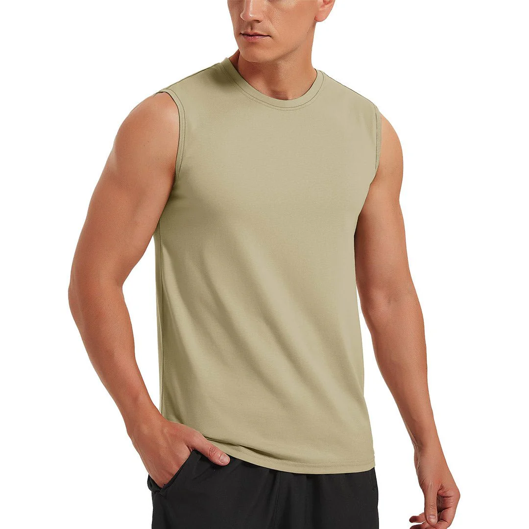 Men's Bodybuilding Tank Tops Cotton Workout T-Shirts