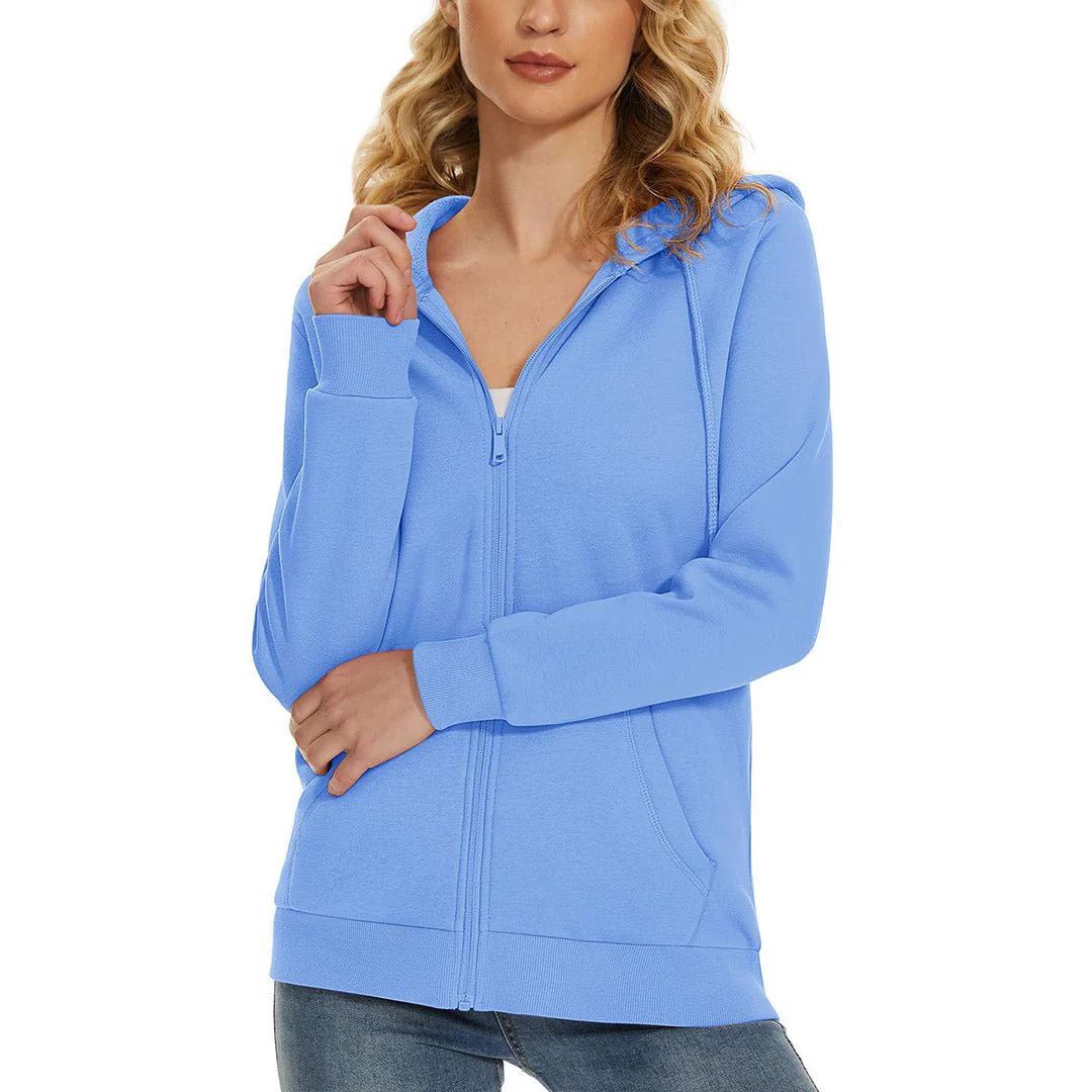 Women's Casual Lightweight  Fleece Hoodies Sportswear Jacket