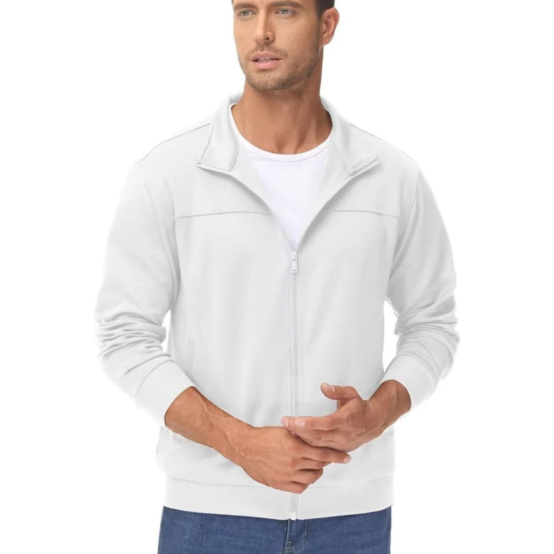Men's Track Lightweight Full Zip Up Stand Collar Jacket