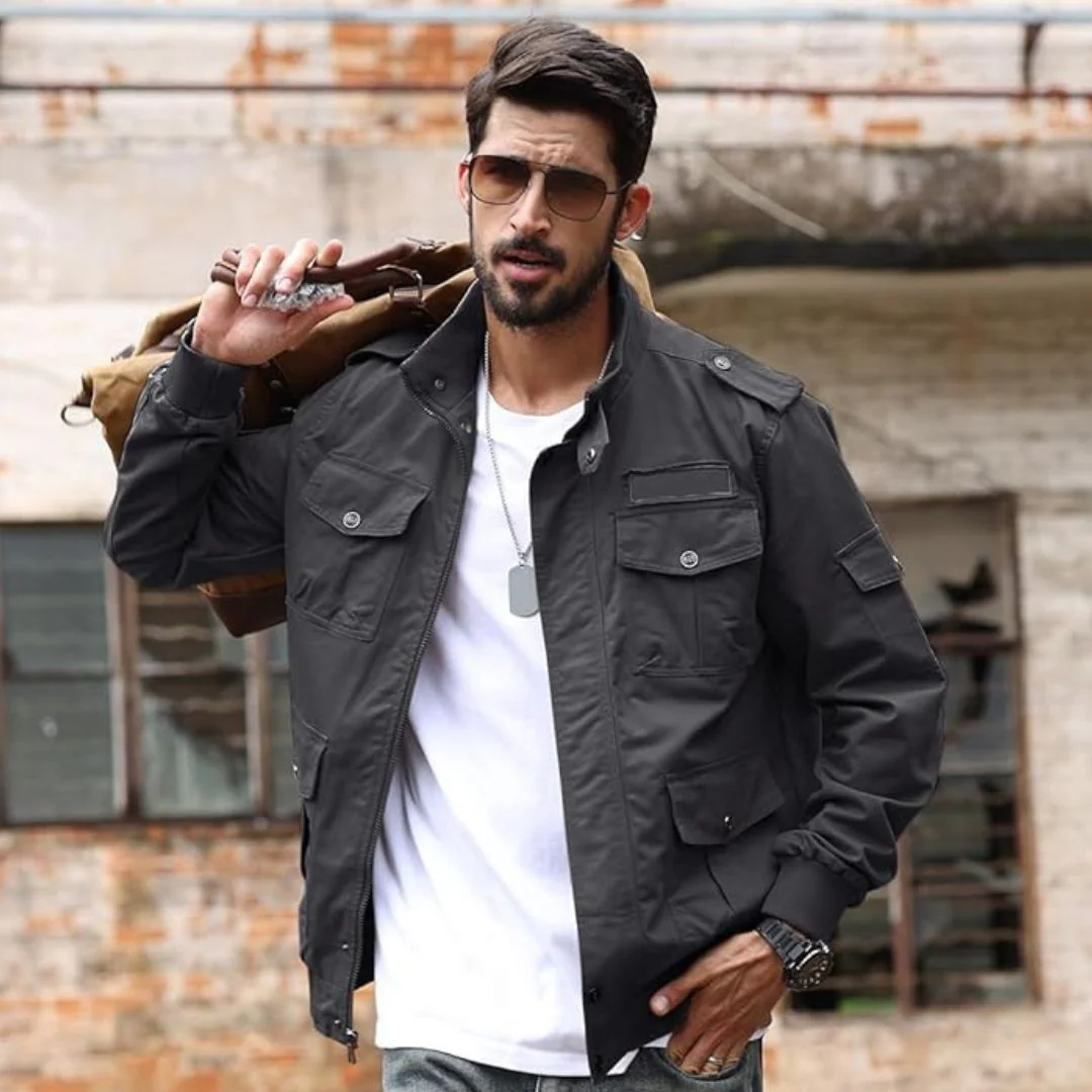 Men's Cargo Jackets Military Jackets with Multi Pockets