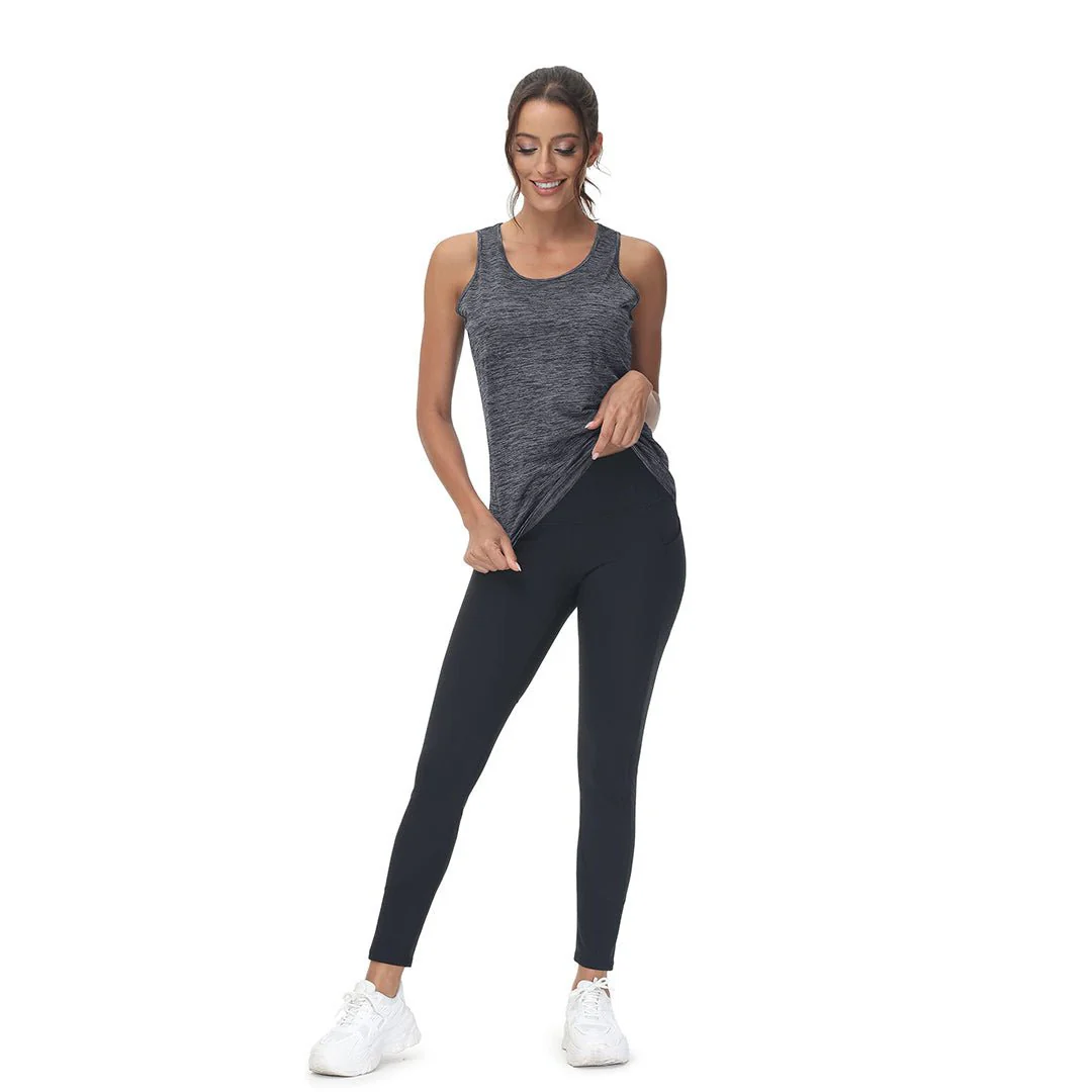 Women's Lightweight Athletic Yoga Crewneck Tank Tops