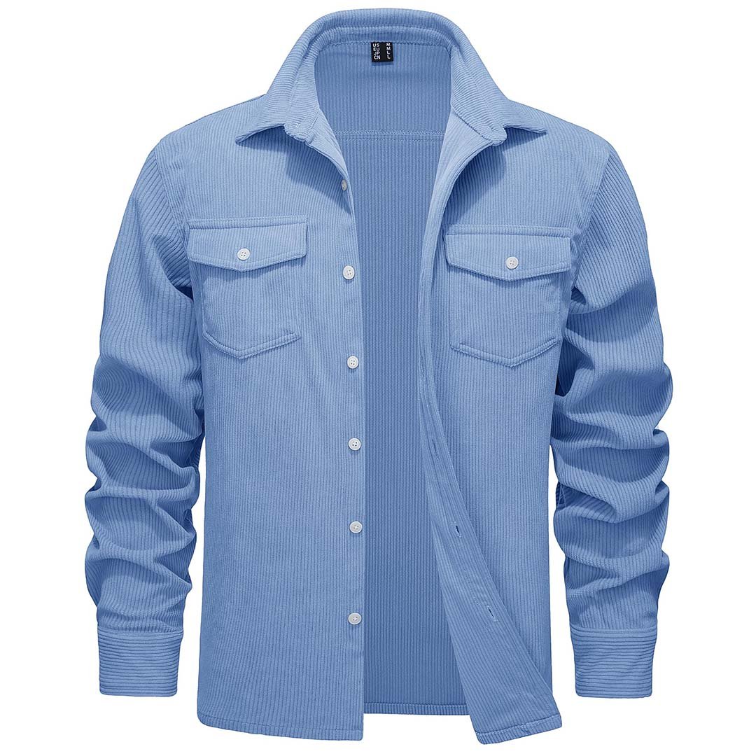 Men's Casual Shacket Lightweight Corduroy Shirt Jacket