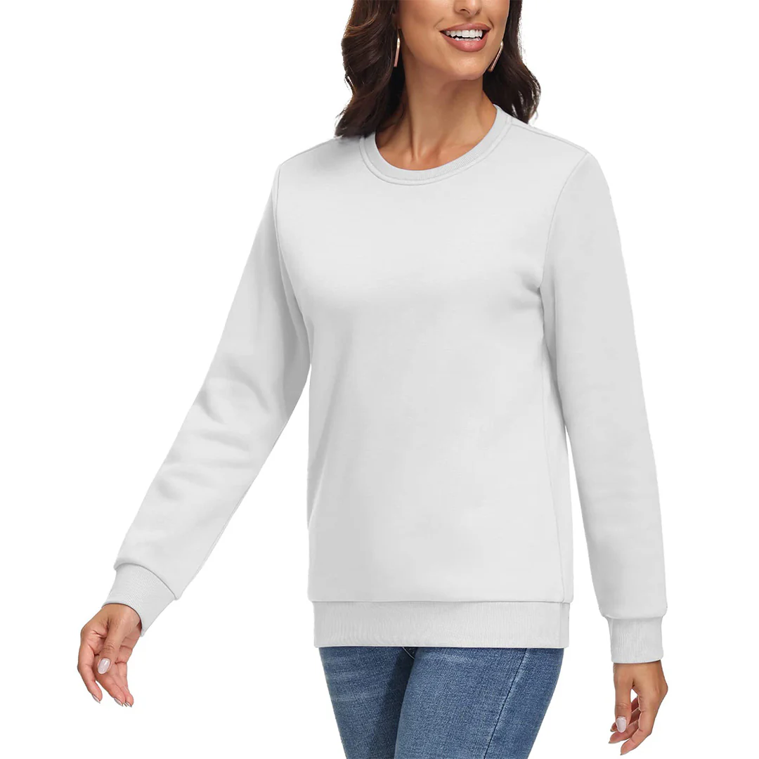Women's Fleece-Lined Crewneck Casual Sweatshirts