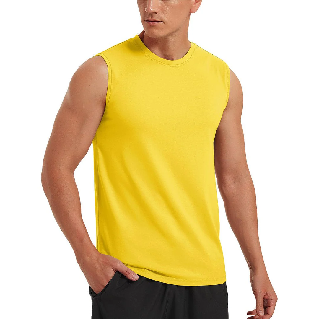 Men's Bodybuilding Tank Tops Cotton Workout T-Shirts