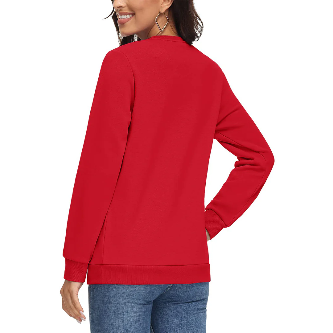 Women's Fleece-Lined Crewneck Casual Sweatshirts